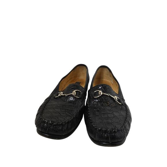 ZELLI Black Crocodile Horsebit Men’s Loafers Shoes Size 13 - Picture 3 of 8